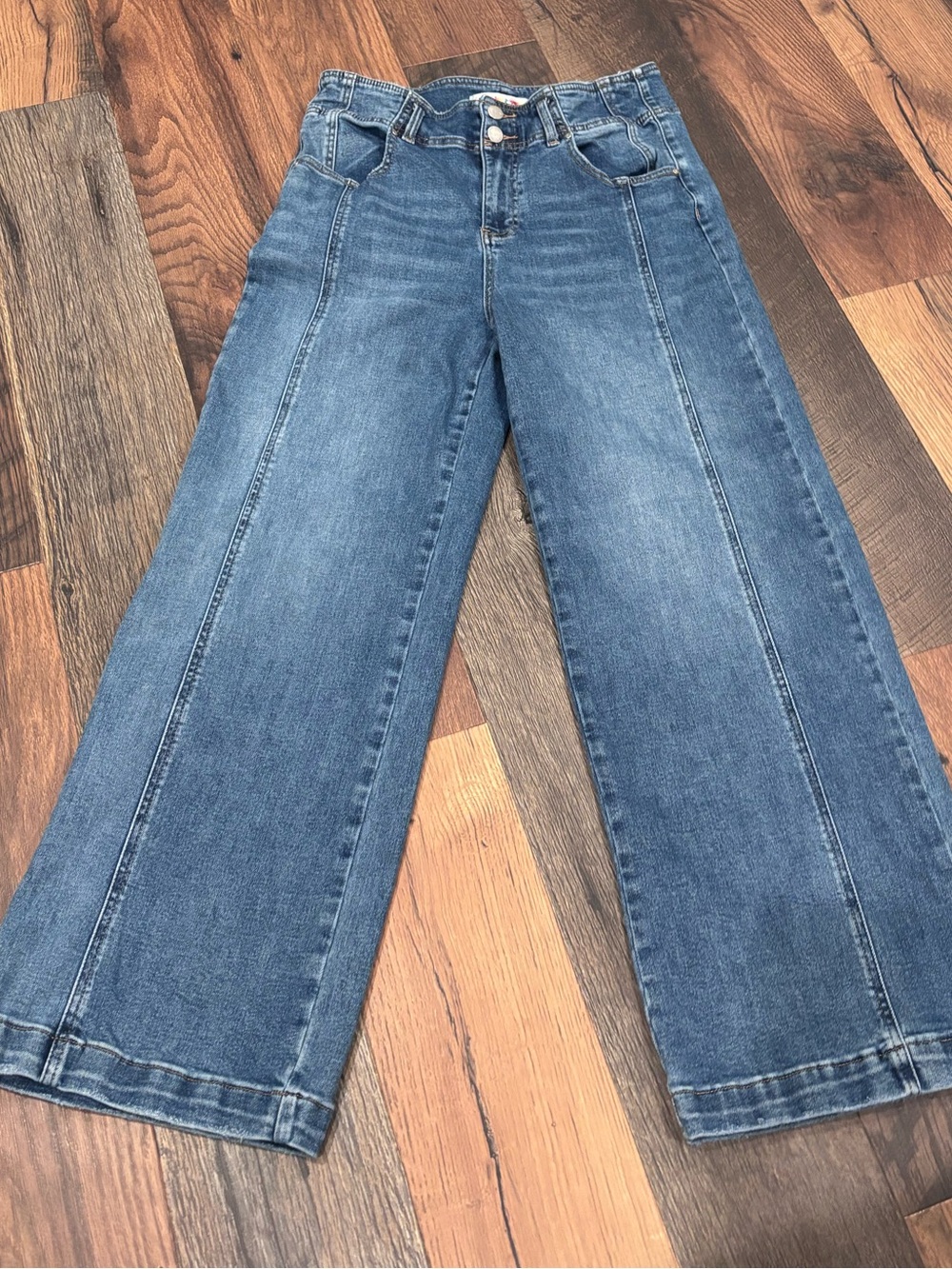 Freckled Poppy -Risen Wide Leg Jeans in Medium Blue Wash 31 Waist